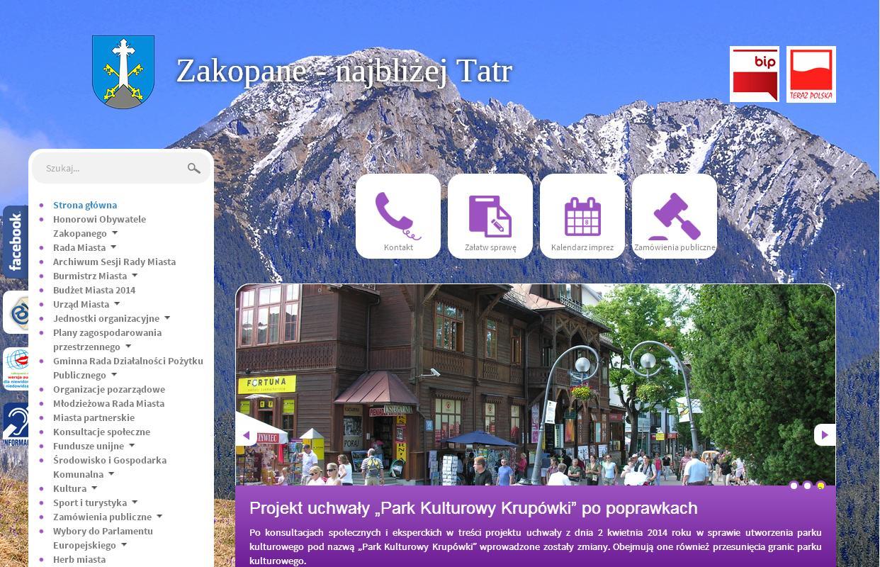 strona internetowa Urzdu Miasta Zakopane