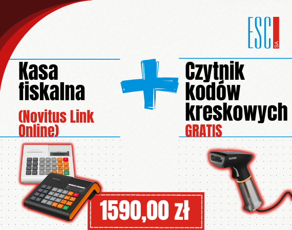 Kasa fiskalna Novitus Link Online + czytnik kodw kreskowych GRATIS